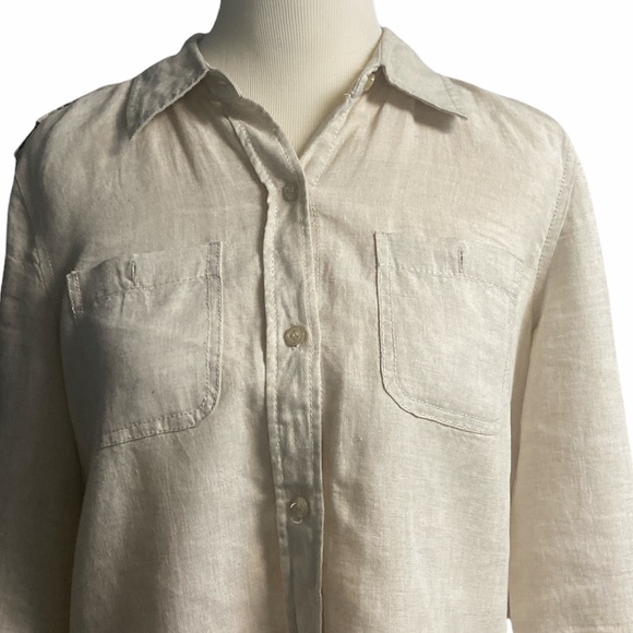 Liz Claiborne beige long sleeve shirt 🧩 - Picture 4 of 8